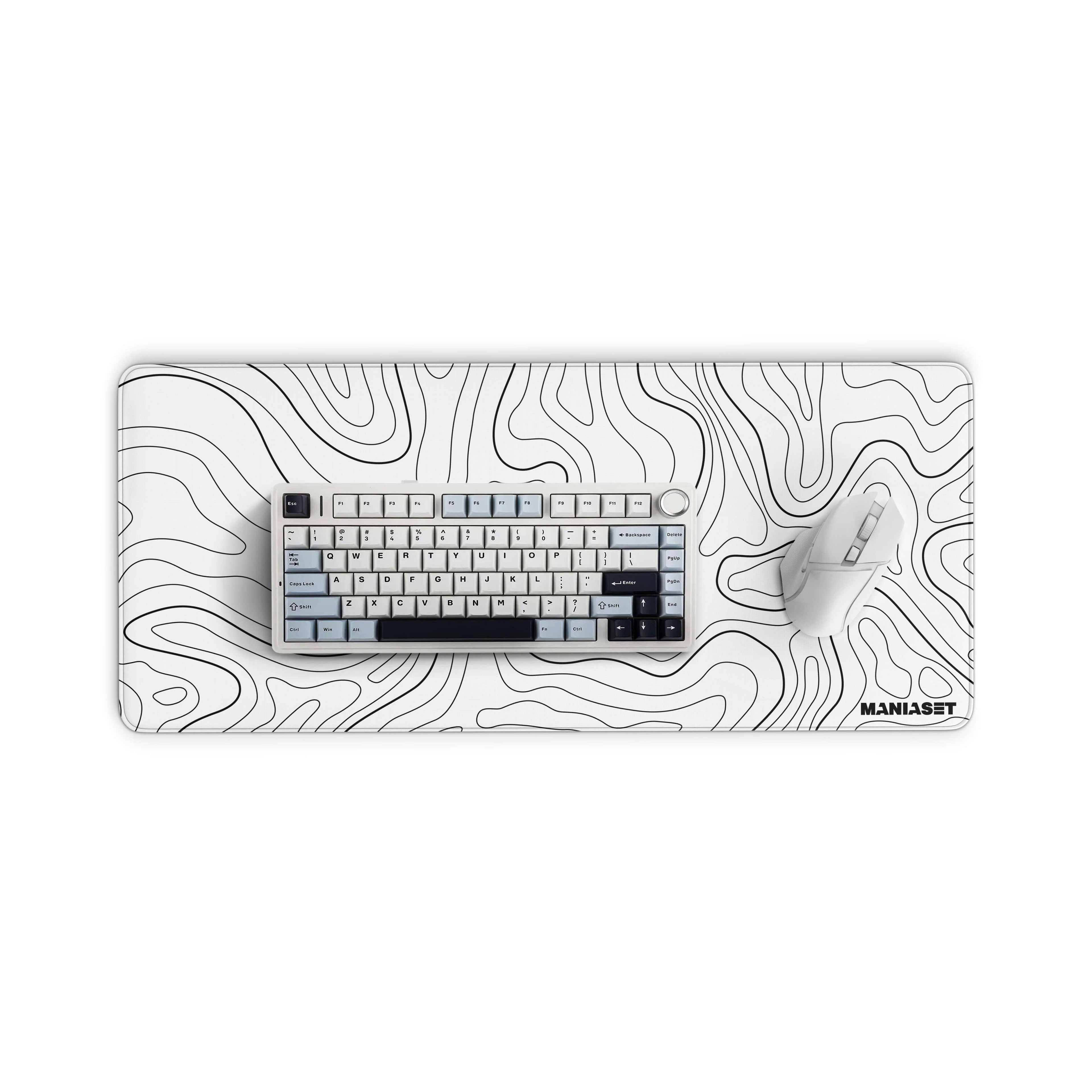 maniaset white topo mousepad